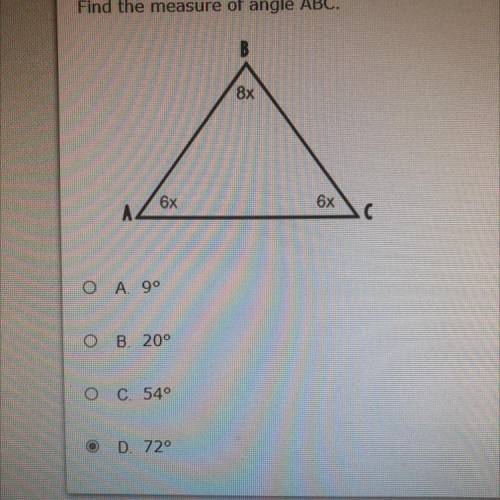 Find the measure of angle abc