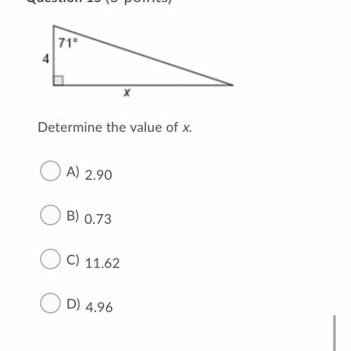 Determine the value of x.