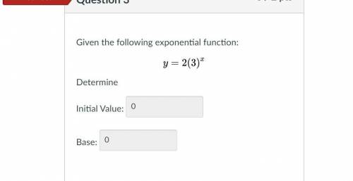 Given the following exponential function: