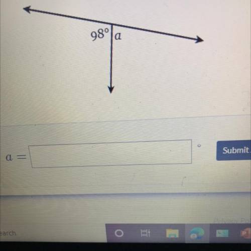 Find the measure of the missing angle.
98°
a