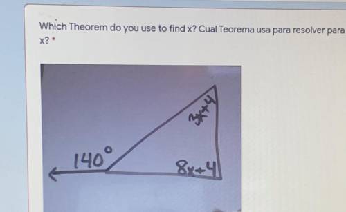 Which theorem do you use to find x?