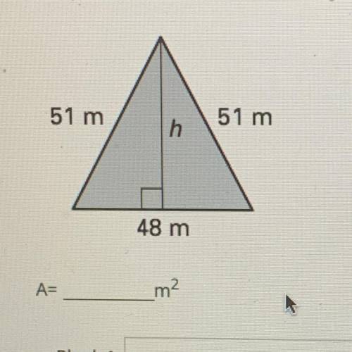 Find the area of the isosceles triangle. please help thanks