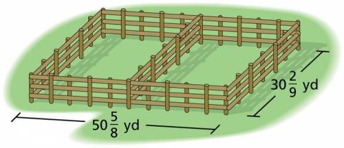 Fencing costs $25.80 per yard. How much does it cost to enclose two adjacent rectangular pastures a