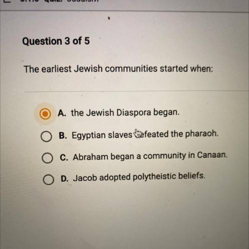 The earliest Jewish communities started when: