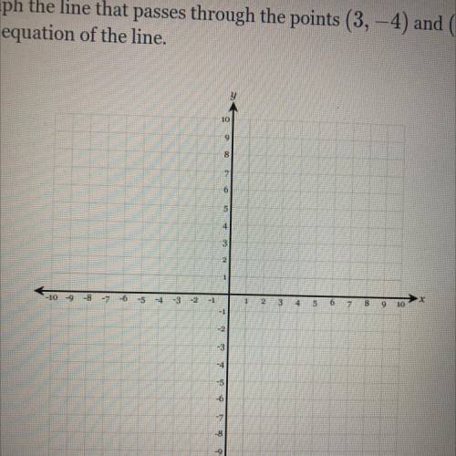 Graph the line that passes through the points (3,-4) and (3,-1) and determine

the equation of the
