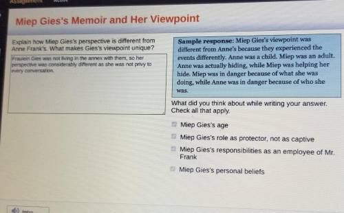 Explain how Miep Gies's perspective is different from Anne Frank's. What makes Gies's viewpoint uni