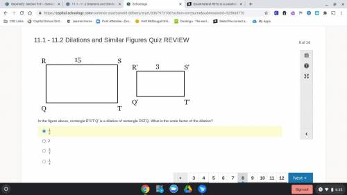 In the figure above, rectangle R'S'T'Q' is a dilation of rectangle RSTQ. What is the scale factor o