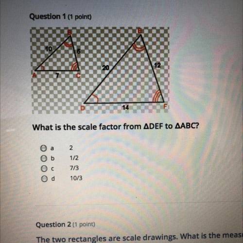 What is the scale factor from DEF to ABC