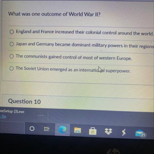 What was one outcome of World War II?