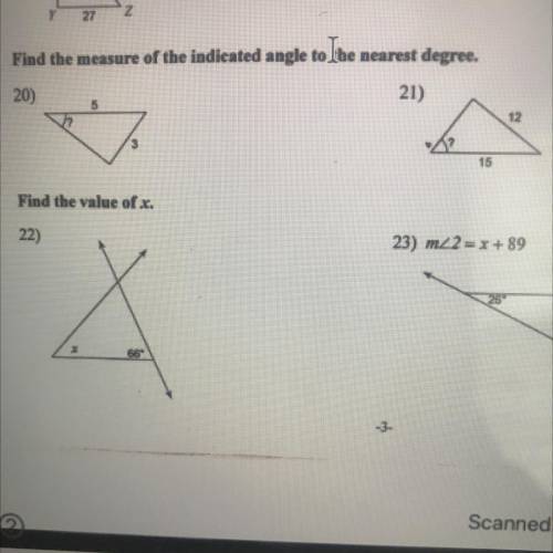 Need help with 20-23 please. geometry