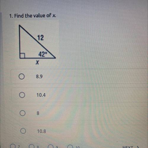 1. Find the value of x.
12 points help !