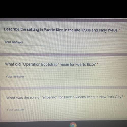 1)Describe the setting in Puerto Rico in the late 1930s and early 1940s.

2)What did “Operation Bo