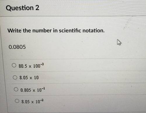 Write the number in scientific notation (question)