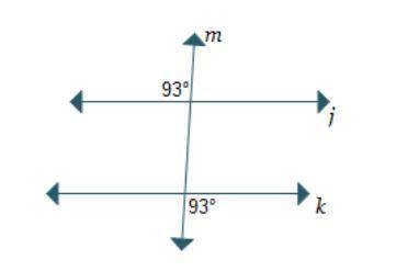 Given the information in the diagram. Which theorem best justifies why lines j and k are parallel?