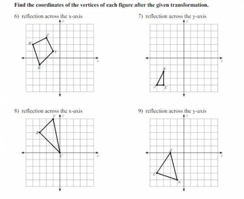 Find the coordinates of the vertices of each figure after the given transformation.