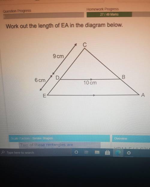 Work out the length of EA in the diagram below