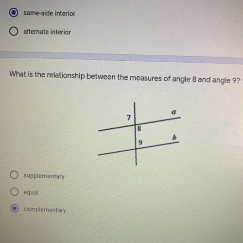 What is the relationship between the measures of angle 8 and angle 9 (solve and i will brainliest)