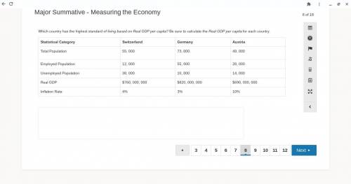 Which country has the highest standard of living based on Real GDP per capita? Be sure to calculate