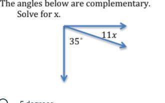 The angles below are complementary.slove for x