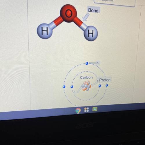 The diagram of a water molecule above has the bond between the hydrogen and the

oxygen labeled. W