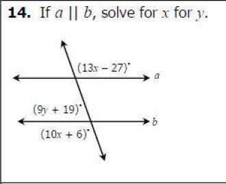 If a II b, solve for x and y.