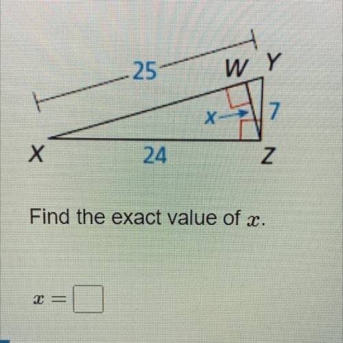 What is the value of x?
(Similar triangles)