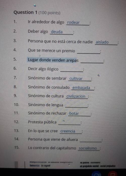 Alguien me ayuda con la tarea de spanish