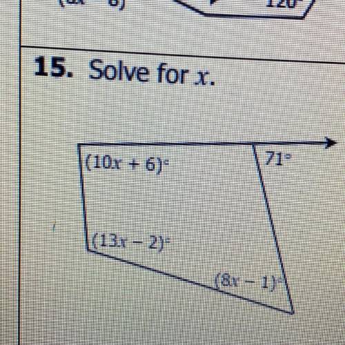 Number 15. Solve for x