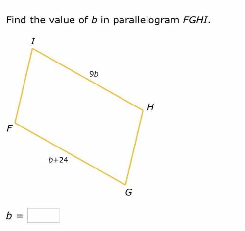 Find the value of b in parallelogram FGHI