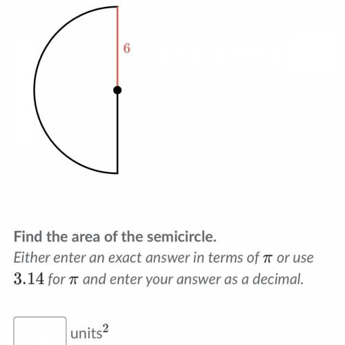 What is the area of the semicircle
