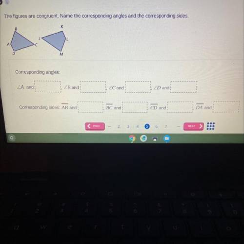 The figures are congruent name the corresponding and angle and sides