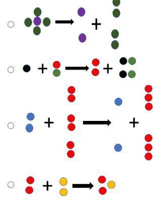I Will Mark Brainliest! Please Help!

Which model below shows the correct rearrangment of atoms du