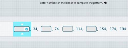 Enter the numbers in the blanks to complete the pattern. press the image↓