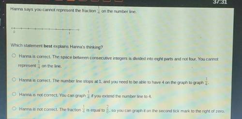 Hanna says you cannot represent the fraction 7 on the number line. 0 Which statement best explains