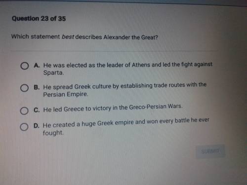 Which statement best describes alexander the great
