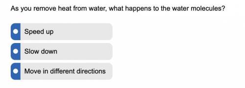 As you remove heat from water, what happens to the water molecules?