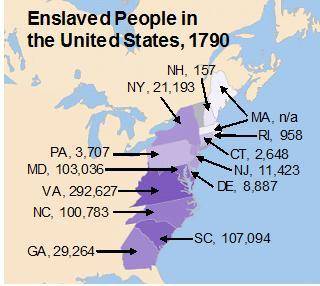 The map shows the population of enslaved people in the United States in 1790.

As this map shows,
