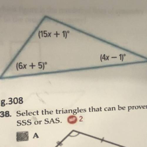 NEED HELP ASAP The question is the triangle find x