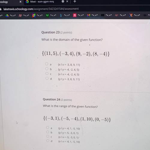 PLEASE HELP what is the domain of the given function? i need answers for both please help