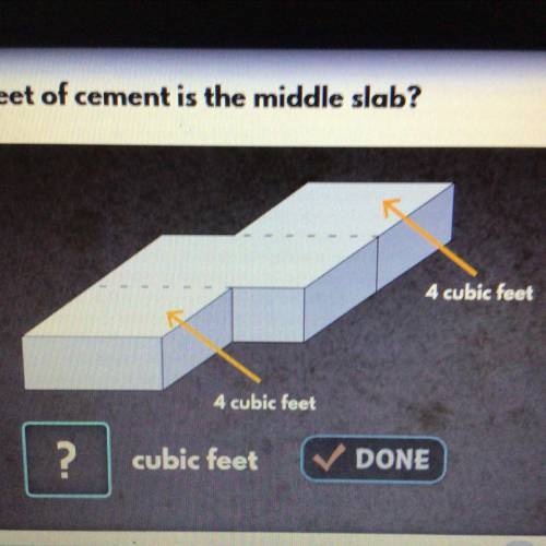 How many cubic feet of cement is the middle slab