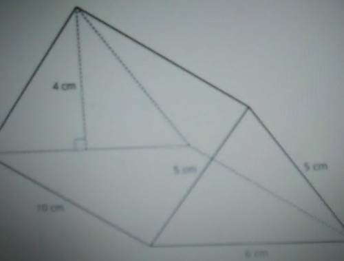 Here is a triangular prism 5 cm 1 What is the volume of the prism, in cubic centimeters? 2. What is
