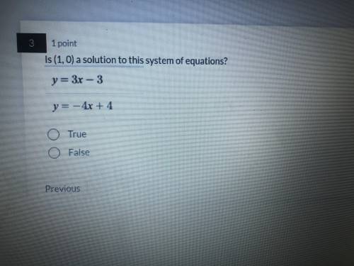 Is (1,0) a solution to this system of equations?
