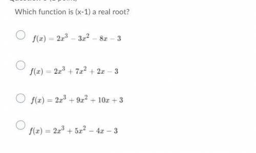 Which function is (x-1) a real root?