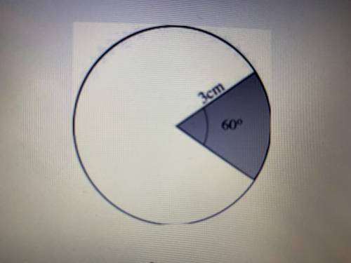 This circle has a radius of 3 centimeters and a central angle with a measure of 60 degrees.What is