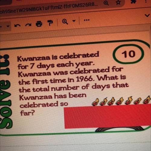 Kwanzaa is celebrated for 7 days each year. Kwanzaa was celebrated for the first time in 1966. What