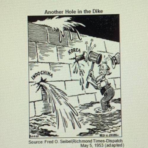 Based on this cartoon, what problem did the United States face in Asia by 1953?