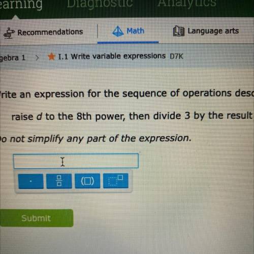 Raise d to the 8th power, then divide 3 by the result