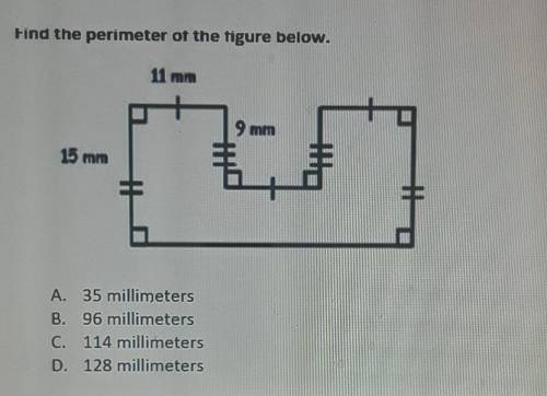 Find the perimeter of the figure below.