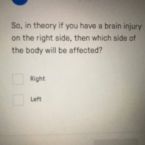 I need help ASAP (30) points

 So, in theory if you have a brain injury
on the right side, then wh