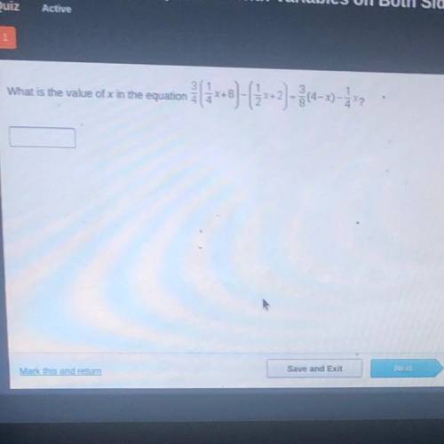 What is the value of x in the equation